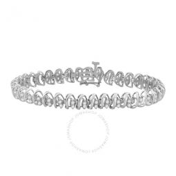 2.15 Carat Round Natural Diamond ( H-I/ I1-I2 ) Prong Set Linked Bracelet For Womens In 10K Solid White Gold