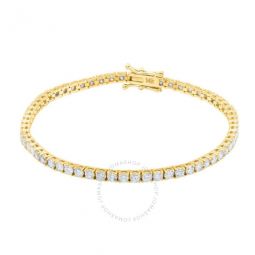 3.00 Carat Natural Round White Diamond ( F-G / SI1 ) Womens 7 Tennis Bracelet In 14K Solid Yellow Gold