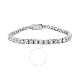 6.77 Carat AGI Certified Natural Round White Diamond ( F / VS1 ) 7 Tennis Bracelet For Women In 14K Solid White Gold