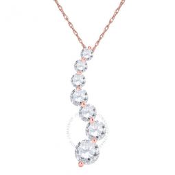 Ladies 14k Rose Gold 0.5 CT Round Cut White Diamond Box Pendant Necklace With 18 14k Rose Gold Plated Sterling Silver Box Chain