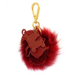 Tinacny Red / Purple Ladies Pom Pom Fur Keychain
