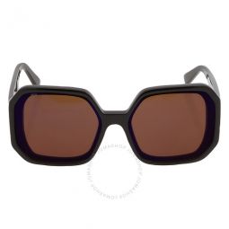 Brown Geometric Ladies Sunglasses