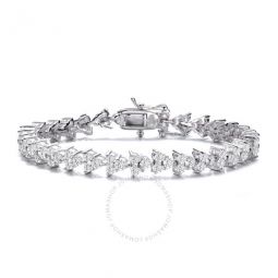 Classic Sterling Silver Round Clear Cubic Zirconia Tennis Bracelet