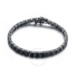 Sterling Silver Black Plated Layered Contemporary Tennis Bracelet