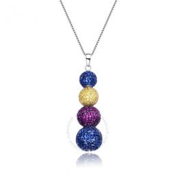 Sterling Silver Multi Cubic Zirconia Stacked Necklace