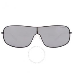 Aix Dark Grey Solid Mirrored Rectangular Ladies Sunglasses