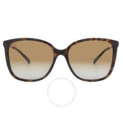 Avellino Light Brown Gradient Polarized Square Ladies Sunglasses