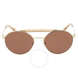 Brown Solid Round Ladies Sunglasses