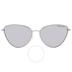 Cortez Silver Mirrored Cat Eye Ladies Sunglasses
