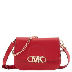 Crimson Leather Medium Parker Messenger Bag