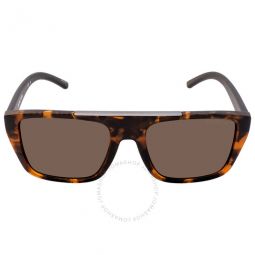 Dark Brown Solid Browline Mens Sunglasses