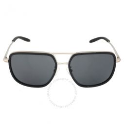 Del Ray Grey Solid Rectangular Mens Sunglasses
