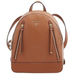 Ladies Brooklyn Medium Pebbled Leather Backpack - Brown