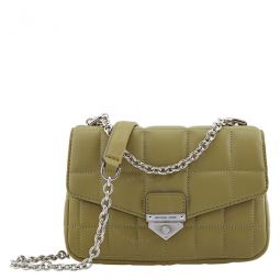 Ladies SoHo Small Quilted Leather Shoulder Bag - Olive