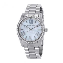 Lexington Quartz Crystal White Mother of Pearl Dial Ladies Watch and Jewelry Gift Set