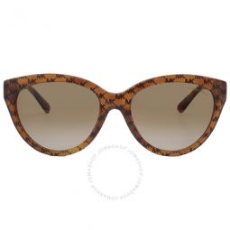 Makena Brown Gradient Cat Eye Ladies Sunglasses