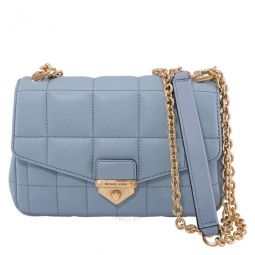 Pale Blue Soho Small Quilted Leather Shoulder Bag