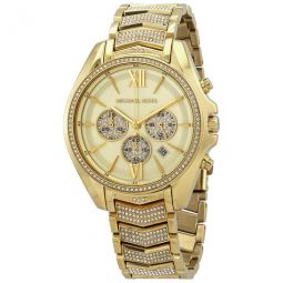 Whitney Chronograph Quartz Crystal Gold Dial Ladies Watch