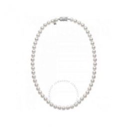Akoya Pearl Princess Strand Necklace with 18K White Gold 18 8-8.5mm A Grade