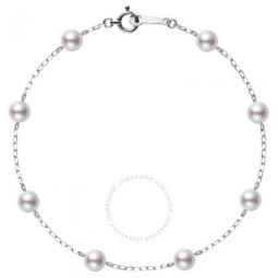 Akoya Pearl Station Bracelet with 18K White Gold 5 x 5.5mm A+ 7 -
