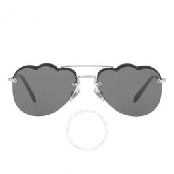 Dark Grey Flash Silver Geometric Ladies Sunglasses