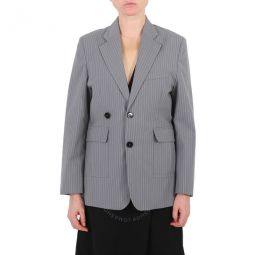 Mm6 Ladies Grey Pinstripe Tailored Blazer, Brand Size 36 (US Size 2)