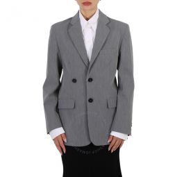 Grey Melange Single-Breasted Boxy Blazer, Brand Size 36 (US Size 2)