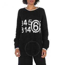 Ladies Black / Off White Zoom Logo Sweater, Size X-Small