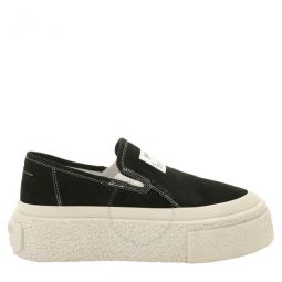 Ladies Black Slip-On Platform Sneakers, Brand Size 36 ( US Size 6 )