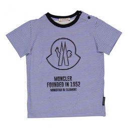 Kids Multi 1952 Logo Striped Cotton T-Shirt, Size 18/24M