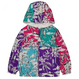 Kids Nazira Mixed-Print Hooded Jacket, Size 18/24M