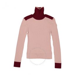 Kids Pink Two-Toned High-Neck Jumper, Size 8Y