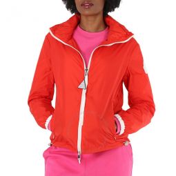 Ladies Belted Contrast Trim Nylon Jacket, Brand Size 0 (X-Small)