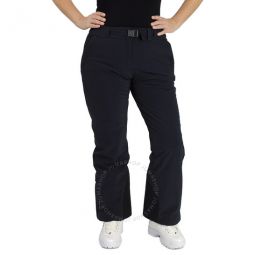 Ladies Black Buckled Ankle-zip Straight Trousers, Size Small