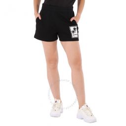 Ladies Black Palm Motif Logo Shorts, Size Small