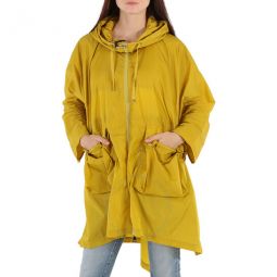 Ladies Dark Yellow High-low Rain Coat, Brand Size 00 (XX-Small)