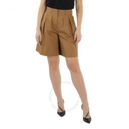 Ladies Light Brown Tailored Cargo Shorts, Brand Size 40 (US Size 2)