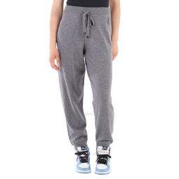 Ladies Medium Grey Wool And Cashmere Knitted Track Pants, Size X-Small