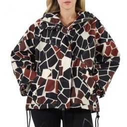 Ladies Nylon Allover Giraffe Print Freesia Jacket, Brand Size 1 (Small)
