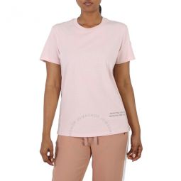 Ladies Pink Cotton Slogan Print Short-Sleeve T-Shirt, Size X-Large