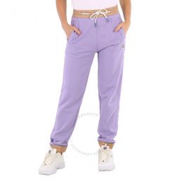 Ladies Purple Cotton Logo Sweatpants, Size Large
