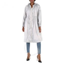 Ladies Silver Akubens Laminated Nylon Coat, Brand Size 0 (X-Small)