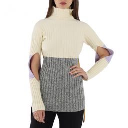 Ladies Tricot Knit Turtleneck Sweater, Size Medium