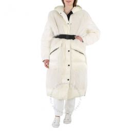 Ladies White Sarina Long Fur Coat, Brand Size 1 (Small)