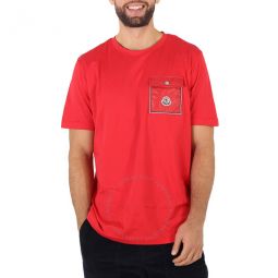 Mens Red Short-Sleeve Pocket T-Shirt, Size X-Large