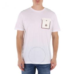 Mens White Short-Sleeve Pocket T-Shirt, Size XX-Large