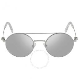Mirrored Grey Round Mens Sunglasses