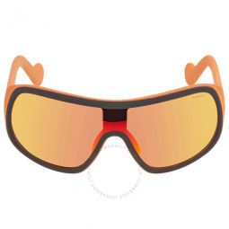 Orange Mirror Shield Unisex Sunglasses