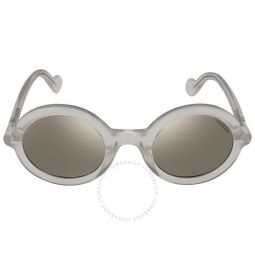 Smoke Mirror Round Ladies Sunglasses