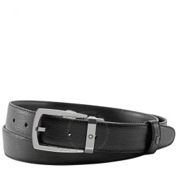 Black Leather Belt- Black, Brand Size 47